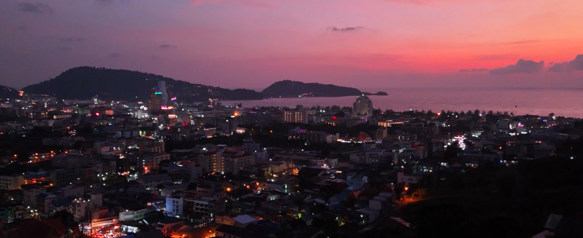 Looking over Patong and the bay at dusk