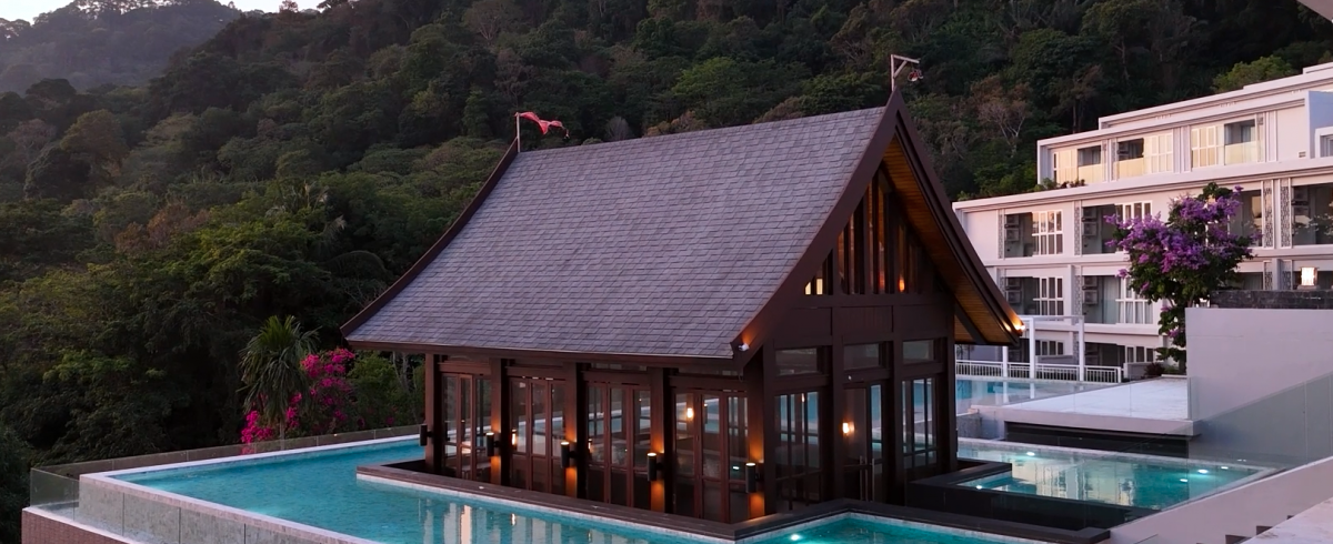 Sala pavilion above the infinity pool